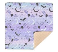 Cute Pattern Bats Purple Happy Halloween Large Sturdy Baby Play Mat for Floor Portable Infant Play Mat for Baby Toddler Infant, 50'' x 50''