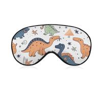 Cute Pattern of Dinosaurs Sleep Mask Soft Comfortable Eye Mask with Adjustable Strap Eye Cover Eye Shade for Men Women Work Travel