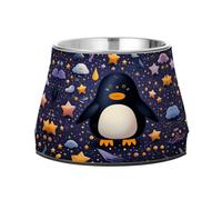 Cute Pattern Penguin Pet Bowl Non Slip Anti Skid Dog Bowls Stainless Steel Stackable Food Puppy Bowl Dishes