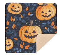 Cute Pattern Pumpkin Baby Play Mat for Floor, 127x127 CM Playpen Mat,Thicken Soft Non-Slip Tummy Time Mat for Toddlers and Infants