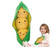 Cute Pea Stuffed, Soft Cartoon Plant Doll Snuggle Up Plush Figure Decorative Toy | Comfortable Play Companion Gift Option, Bedroom Home Birthday Present for Kids Adults