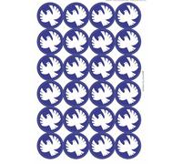 Cute Peace Dove Circular Matt Paper Stickers A4 Sheet of 24 (Each Sticker is 45mm Diameter)
