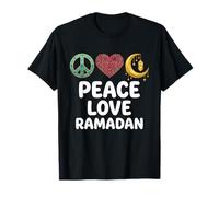 Cute Peace Love Ramadan Mubarak Islamic Fasting Holly Month T-Shirt