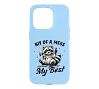 Cute Peace Loving Raccoon Bit Of A Mess But Doing My Best Case for iPhone 15 Pro