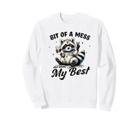 Cute Peace Loving Raccoon Bit Of A Mess But Doing My Best Sweatshirt