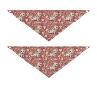 Cute Peach Cat Flower cute dog bandanas Unique Shape Adjustable Fit Soft Dog Scarf Cute Pet Holiday Accessories Decor for Dogs Cats M