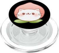 Cute Peach Cat Kawaii Neko-chan Heart Paws Purr ART ON BACK PopSockets PopGrip for MagSafe