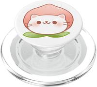 Cute Peach Cat Kawaii Neko-chan Heart Paws Purr Meow Kitten PopSockets PopGrip for MagSafe