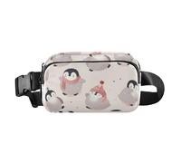 Cute Peach Penguin Cute Fanny Pack Waist Bag for Women Men Large Capacity Sling Bag Travel Essential with Adjustable Strap for Shopping Sports Work