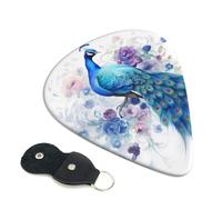 Cute Peacock Guitar Plectrums, 6 Guitar Plectrums, Double Sided Printing, For Acoustic Guitar, Bass, Ukulele, Electric Guitar (0.46 Mm 0.71 Mm 0.96 Mm)