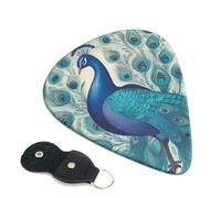 Cute Peacock Guitar Plectrums, 6 Guitar Plectrums, Double Sided Printing, For Acoustic Guitar, Bass, Ukulele, Electric Guitar (0.46 Mm 0.71 Mm 0.96 Mm)