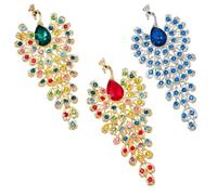 Cute Peacock Open Screen Brooch Pin, Stylish Peacocks Brooch, Shining Animal Pin Badges for Suit Scarf Hat, Dress and Coats(Blue red GREEN)