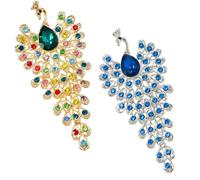 Cute Peacock Open Screen Brooch Pin, Stylish Peacocks Brooch, Shining Animal Pin Badges for Suit Scarf Hat, Dress and Coats(Blue green)