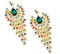 Cute Peacock Open Screen Brooch Pin, Stylish Peacocks Brooch, Shining Animal Pin Badges for Suit Scarf Hat, Dress and Coats(2pcs green)