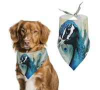 Cute Peacock Pet Scarf Exquisite Fashion Dog Bandanas Breathable Triangle Cat Dogs Bibs Scarf for Dog Bandana for Small Medium Large Kerchief