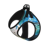 Cute Peacock Print Adjustable Harness Leash Set For Cats And Dogs, Soft Breathable Kitten Puppy Mesh Vest With Reflective Design, Escape-Proof Lead For Small Pets Walking Training