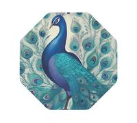 Cute Peacock Print Drink Coasters Set of 4 Waterproof Leather Coasters One Size Mugs Mat Heat-Resistant Drinks Coffee Decorative Coaster for Home Office