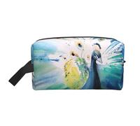 Cute Peacock Print Travel Toiletry Bags Hanging Makeup Bag Large Capacity Versatile Organizer for Women Men