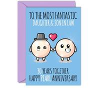 Cute Pearl Anniversary Card for Daughter & Son In Law, 30 Years Together