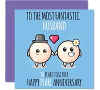 Cute Pearl Anniversary Card for Husband - 30 Years Together - Happy 30th Wedding Anniversary Cards for Husband from Wife, 145mm Greeting Cards Anniversaries