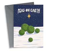 Cute Peas on Earth Christmas Card