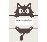 Cute Peeking Cat Composition Notebook: 6x9 Wide Ruled Journal | 110 Lined Pages for School, Writing, Work, and Cat Lovers