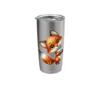 Cute Peeking Fox Adorable Animal Stainless Steel Insulated Tumbler
