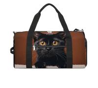 Cute Peeping Black Cat Gym Bag for Men Women, Waterproof Gym Tote Bags, Large Duffel Bag for Travel Workout