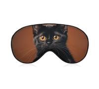 Cute Peeping Black Cat Sleep Mask with Adjustable Strap, Breathable Sleep Masks for Women Men, Soft Eye Mask for Side Sleepers, Travel, Office Nap, Airplane & Blocking Light