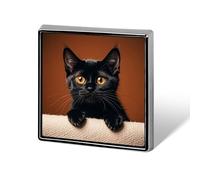 Cute Peeping Black Cat Square Lapel Pins Backpack Pin Cute Brooch Decoration Brooches for Women Men Fashion Button Badges for Hat Backpacks Purses Jackets Shirt Suit