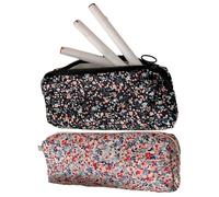 Cute Pencil Bag - Cotton Fabric Stationery Bag | Cute Pencil Pouches for Teen Girls | 3D Floral Embroidery Holder Organizer Box for Stationery School College Travel Women Teens Kids Boys Makeup