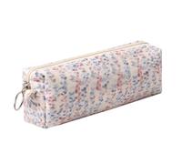 Cute Pencil Case Aesthetic Student Pencil Pouch Coin Pen Pouch Cosmetic Bag Office Stationery Organizer For Kids Teen School (Flowers-Q)