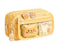 Cute Pencil Case - Bear Large Capacit | Sherpa Bear Themed Stationery Organizer for Students, Large Capacity Pencil Pouch for Boys and Girls, Durable Classroom Storage; Perfect for Back to School