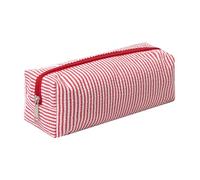 Cute Pencil Case Capacity Pencil Pouch Aesthetic Pen Bag Office Stationery Organizer Simple Sturdy Multifunctional Cosmetic Pouch (red)