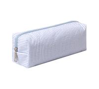 Cute Pencil Case Capacity Pencil Pouch Aesthetic Pen Bag Office Stationery Organizer Simple Sturdy Multifunctional Cosmetic Pouch (Light blue)