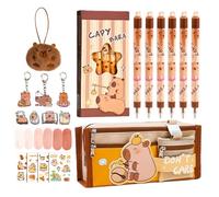 Cute Pencil Case, Capybara Stationery Accessory Set, Capybara Pencil Case for School Supplies - For Students Boys Girls Preschool and Family Friends, , Se référer à la description, Refer to
