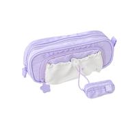 Cute Pencil Case, Counting Stars Pencil Case Big Capacity, Cute Pouch Holder Drawstring Pen Case (Purple)
