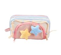 Cute Pencil Case for Girls, Large Capacity, 21x11cm, Multi-Layer Cute Star Pen Pouch, Stationery Organizer Pouch, Multi-Purpose, for School,College, Office and Teaching