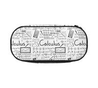 Cute Pencil Case For Girls & Women, Math Geometry Geek Calculus Pencil Box With Zipper, Oxford Cloth Large Capacity Pencil Bag, Pencil Pouch With Pen Slots, 22x11x4.5cm - Ideal School Supplies