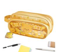Cute Pencil Case - Large Cartoon Animal Pencil Pouch for Girls | Pen Storage Box Aesthetic Stationery Supplies for Sticky Notes Classroom College Girls Library Travel Holiday