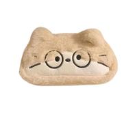 Cute Pencil Case - Plush Cat Capacity Lightweight Pouch | Cartoon Pencil Case,for Elementary School Stuff Small Objects Makeup Travel Office Drawing Erasers Rulers Home, Black Glasses Case, verwijzen