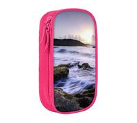 Cute Pencil Case Puerto Rico Beach Print Large Capacity Pencil Cases Zipper Pencil Case Student Pencil Pouch Cute Pencil Case For Girls And Boys Teenagers School Pencil Pouch Black, Blue, Pink
