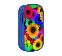 Cute Pencil Case Rainbow Sunflower Print Large Capacity Pencil Cases Zipper Pencil Case Student Pencil Pouch Cute Pencil Case For Girls And Boys Teenagers School Pencil Pouch Black, Blue, Pink