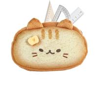 Cute Pencil Case - Toast Cat Design Plush Cartoon Pencil Case