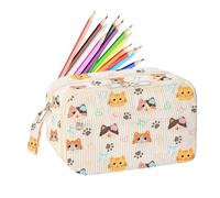 Cute Pencil Case, Toiletry Bag with Compartments, Pen Organizer Large Capacity for Rubber Ruler Artists Office Travelers School Teachers College Students Teenagers