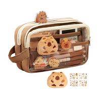 Cute Pencil Case, Transparent Aesthetic Case, Large Capacity, Areas Office Supplies for Gums, Drawing, Art, School, Travel Agency, Travel, School Bags, Capybara, Transparent Aesthetic Ki