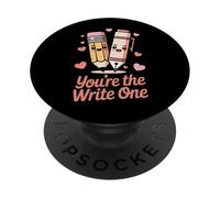 Cute Pencil Pen You're the Write Valentines day PopSockets Adhesive PopGrip