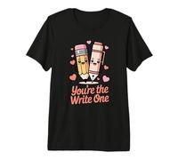 Cute Pencil Pen You're The Write Valentines Day Premium T-Shirt