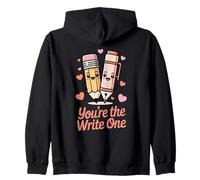 Cute Pencil Pen You're the Write Valentines day Zip Hoodie