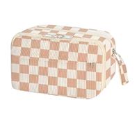 Cute Pencil Pouch | Large Capacity Pen Organizer Toiletry Bag with Compartments for Artists, Office Travelers, School Teachers, College Students, Teenagers, Great for Rubber Ruler Storage, Square